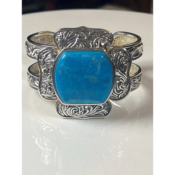BARSE TURQUOISE GEMSTONE and sterling silver cuff bracelet - Picture 2 of 8
